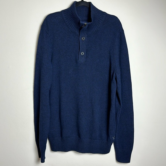 NWT American Eagle 1/4 Zip Mock Neck‎ 100% Cotton Men’s Knit Sweater - Picture 1 of 8